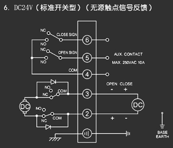 ＤＣ24Ｖ標準開關型<a href='http://m.guotianmpjd.cn/Product/diefa/diandongdiefa/' target='_blank'>電動<a href='http://m.guotianmpjd.cn/Product/diefa/' target='_blank'>蝶閥</a></a>接線圖
